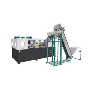 Máquina de moldagem por sopro totalmente automática HGA.ES-2C100 para recipientes de água, bebidas e produtos químicos | 2 cavidades, capacidade máxima de 500 ml